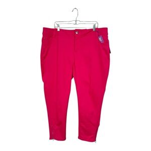 Lane Bryant NEW Size 20 Genius Fit Skinny Ankle Jeans Hot Pink Zipper Cuff